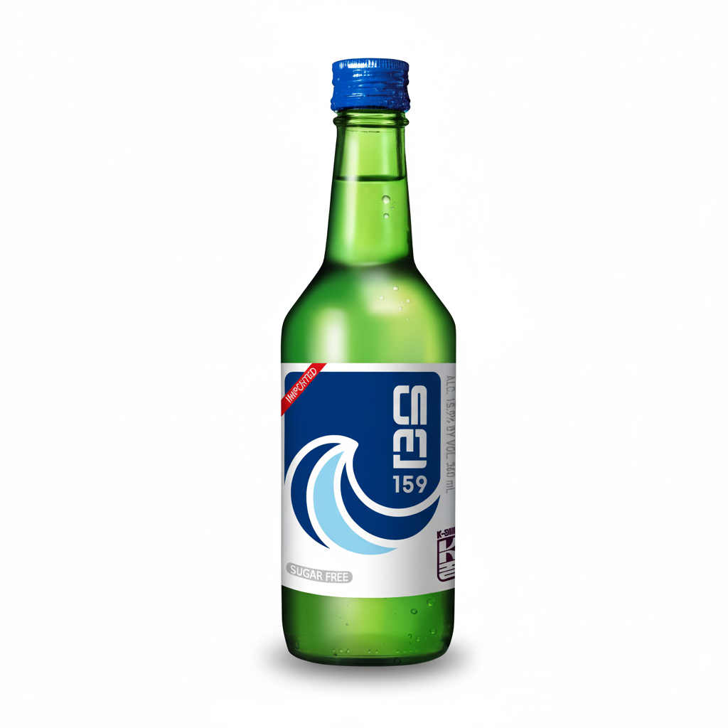 Daesun Soju 360ml with soft natural drop shadow on white background