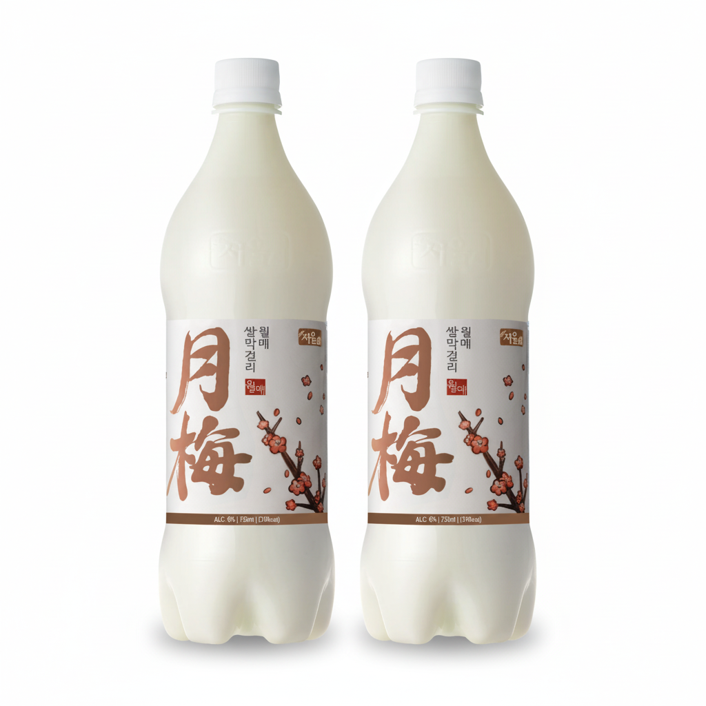 Seoul Walmae Makgeolli Original 750ml 2 bottles twinpack with soft natural drop shadow